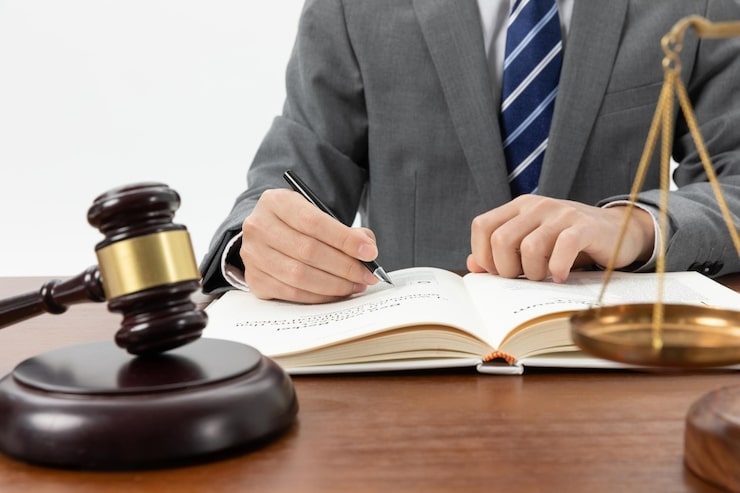 Lawyer Working with Legal Book, Gavel and Scale of Justice